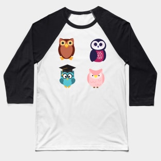 Owls 4 pk Stickers Collection Baseball T-Shirt